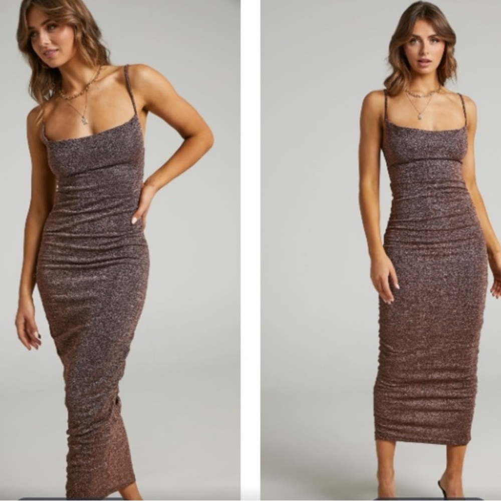Elegant Brown Sleeveless Dress